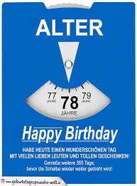 Geburtstagskarte Als Parkscheibe Zum 78 Geburtstag Geburtstagsspruche Welt