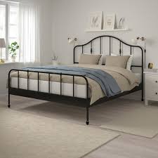 Ikea size beds are slightly different to standard uk sizes and are a gift sent from heaven to the tall people amongst us. Sagstua Bed Frame Black King Ikea
