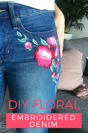 These are not just amazing but also extremely easy to create. Diy Floral Embroidered Denim Jeans