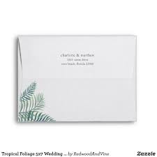 Tropical Foliage 5x7 Wedding Return Address Envelope Zazzle Com Wedding Invitation Envelopes Return Address Wedding Invitation Envelopes