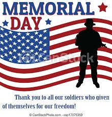 On that day flowers were placed on the graves of american soldiers at. Memorial Day Poster With Soldier Over Flag Background Vector Illustration Canstock