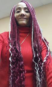 Black And Gray Box Braids Wine N Grey Box Braids Grey Box Braids Braids Crochet Braids