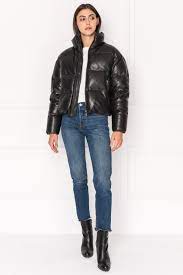 Iris Black Leather Puffer Jacket Leather Puffer Jacket Blue Puffer Jacket Puffer Jackets