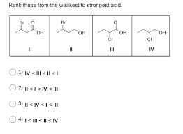 Solved Rank these from the weakest to strongest acid. Br Br | Chegg.com
