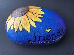 Sunflower Painted Rock Rock Painting Patterns Rock Painting Ideas Easy Rock Decor