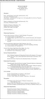 superintendent resume templates