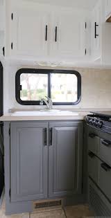 Renovation Progress Rv Kitchen Cabinets Remodeled Campers Camper Living Camper Trailers