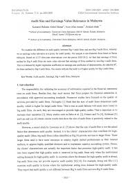 The total combined income for the year ended 30 september 2015 was $7.3bn, up 12.95% from the previous year of the international accounting network. Pdf Audit Size And Earnings Value Relevance In Malaysia