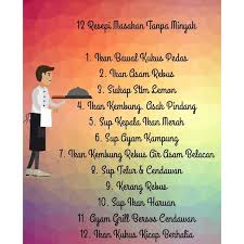 Hallo guysdi video kali ini bunda dan kak witta akan bagikan tips menu makanan cemilan diet.dengan cemilan kaya gini kalian bisa turun berat badan loh. Buku Resepi Masakan Tanpa Minyak Shopee Malaysia