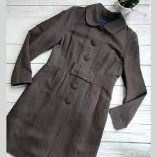 Boden Brown Silk Linen Bow Coat Uk 14 Us 10