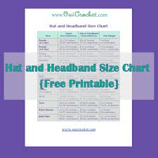 Oui Crochet Hat And Headband Size Chart Free Printable