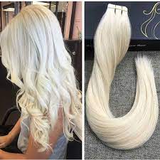 2018new 100gram Tape In Solid Color Platinum Blonde Remy Human Hair Extensions Ugea Str Tape In Hair Extensions Real Human Hair Extensions White Blonde Hair