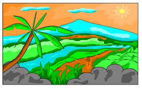 Gambar mewarnai pemandangan alam pegunungan. 43 Contoh Gambar Pemandangan Gunung Dengan Warna Crayon
