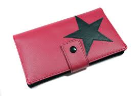 Reserve Porte Chequier Porte Cartes En Simili Cuir Fuchsia Etoile Noire Porte Monnaie Portefeuilles Par Kipapee Porte Chequier Porte Carte Chequier
