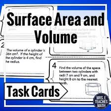These Surface Area And Volume Task Cards Are The Perfect Activity For Geometry Students To Practice This Set Inclu Task Cards Math Word Problems Surface Area