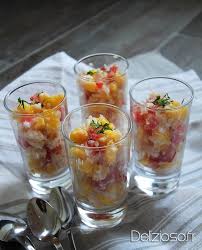 Verrines De Crabe A La Mangue Delizioso Verrine Crabe Verrine Noel Recettes De Cuisine