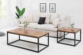 Une table fer forgé et bois ? Table Basse Fer Forge Et Bois Carree Pour Salon