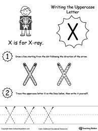 writing uppercase letter x shape worksheets for preschool kindergarten printable crafts 