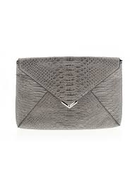 details about stella dot women silver clutch one size