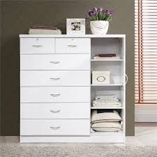Buy top selling products like manhattan comfort joy tall dresser in off white and manhattan comfort essence tall dresser in white. Pemberly Row Tall 7 Drawer Chest With 2 Locking Drawers In White Pr 1848944