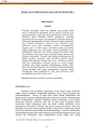 Tugas portofolio matematika kelas 8. Penilaian Portofolio Dalam Matematika