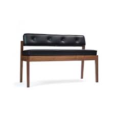 A bench seat, seats and tall curved backs of chairs are covered in beige fabric. Acorn One Seater Designer Furniture Architonic
