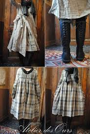 Mlle Angela Robe Cache Coeur En Lin Beige Robe A Carreaux Bottes Trippen Atelier Des Ours Robe A Carreaux Mode Boho Vetements