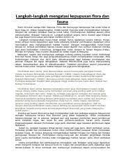 Oleh itu, haiwan liar wajarlah dilindungi untuk mengelakkan nasib yang sama seperti dinosaur berulang. Sivik Sux Docx Langkah Langkah Mengatasi Kepupusan Flora Dan Fauna Bumi Ini Bukan Sahaja Milik Manusia Flora Dan Fauna Juga Mempunyai Hak Untuk Hidup Course Hero