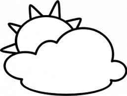 Partly cloudy weather symbols for kids. Outline Symbol For Partly Cloudy Sky Vector Illustration Black And White Drawing Black And White Clouds Pattern Pictures