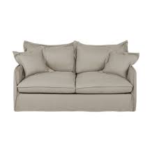 Letto singolo con letto estraibile mondo convenienza. Divano Letto 3 Posti In Lino Beige Corda Materasso 14 Cm Barcelone Maisons Du Monde