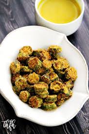 Gluten Free Vegan Oven Baked Okra Bites Recipe Oven Baked Okra Baked Okra Healthy Snacks Recipes