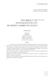 Check spelling or type a new query. Pdf The Impact Of Digitalization On Business Communication Case Study Samuel Aboagye Academia Edu