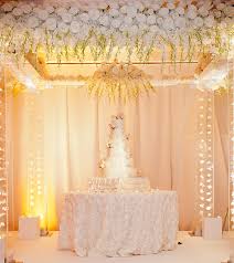 Tables are an integral part of any reception adding a backdrop behind the head table or cake table can also accentuate the decorations and wedding cake table decorating ideas can run the gamut from simple swags to heavily decorated tables full of. Stylish Wedding Cake Table Ideas Archives Weddings Romantique