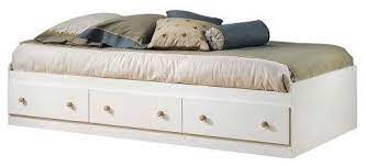 Hi, we do not have a king size in this bed. Twin White Wood Platform Bed Daybed With Storage Drawers Contemporary Daybeds By Hilton Furnitures Tcdbw51981 Houzz