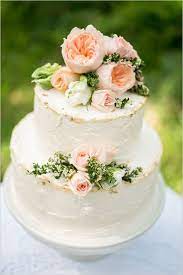 Soft Pink Garden Wedding Floral Cake Topper Wedding Cake Peach Floral Cake