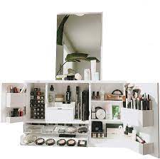 Wall mounted makeup organizer vanity. Makeup Organizer Vanity Acrylic And Wood Cosmetic Storage Display Box Wall Mounted Or Place On Countertop