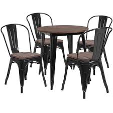 Which is the best black dining table to buy? 26rd Black Metal Table Set Ch Wd Tbch 24 Gg Stackchairs4less Com