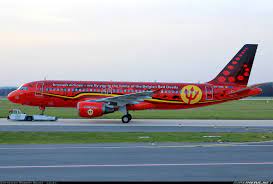 brussels airlines airbus a320 214 oo sna being towed at ostrava leos janacek april 2016 special red devils livery in support of th airlines airbus aircraft