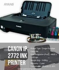 There many media kinds sustained by ip2772, such as simple paper, matte photo paper, high resolution paper, glossy image paper. Canon Ip 2772 Ink Printer Model Canon Ip 2772 Functions Print Only Printer Type Single Function Color In Computer Online Shopping Computer Shop Printer