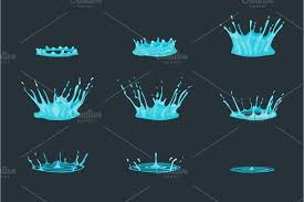 Cartoon Dripping Water Effect Set Animated Drawings Animation Tutorial Animation Reference