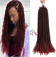 Ombre Black And Burgundy Braids New 6 Packs Passion Twist Hair Ombre Burgundy Water Wave Crochet Hair Passion Twist Braiding Hair Bohemian Hair For Passion Twist Deep Twists Passion Crochet Br In 2020 With Images Twist