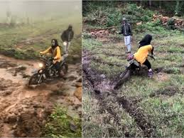 Celana pendek mtb celana pendek motocross sepeda motor trail sepeda gunung pria wanita celana pendek mx dh bmx atv celana pendek bersepeda. Gadis Cantik Ini Doyan Becek Becekan Pakai Motor Trail Netizen Ukhti Idaman Indozone Id