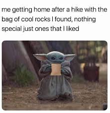 Baby Yoda Cool Rocks Yoda Funny Yoda Meme Funny Memes
