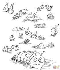 Very Hungry Caterpillar With Fruits And Foods Coloring Page Jpg 1385 1600 Coloring Pages Christmas Coloring Pages Printable Christmas Coloring Pages