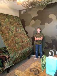 Small spare room ideas to transform your extra space. Where S Kevin Camo Wall Was A Hit With Him Camouflage Room Boys Army Room Boys Room Camo
