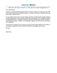 Cover Letter Template Software Engineer Resume Format Cover Letter For Resume Job Cover Letter Cover Letter Example