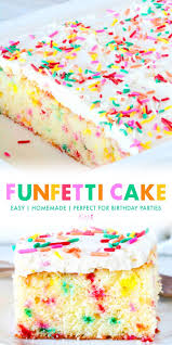 Homemade Funfetti Cake Recipe Recipe Funfetti Cake Fun Desserts Cake