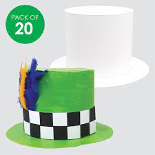 Check spelling or type a new query. Cardboard Top Hat White Pack Of 20 Paper Card Cleverpatch Art Craft Supplies