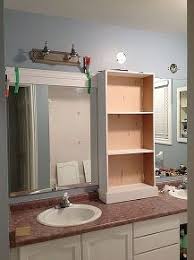 Large Bathroom Mirror Redo To Double Framed Mirrors And Cabinet Bathroom Mirror Redo Large Bathroom Mirrors Large Bathrooms