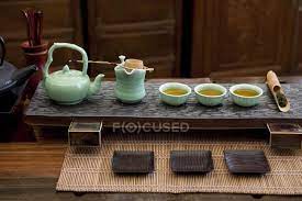 Maybe you would like to learn more about one of these? Traditional Chinese Tea Set On Tray In Tea Room Green Tea Traditional Culture Stock Photo 178314686